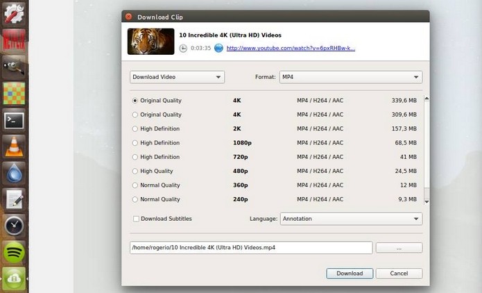 4K Video Downloader baixa vídeos do YouTube em ultra definição (Foto: Reprodução/Raquel Freire)