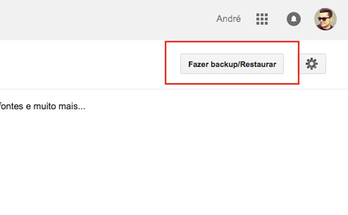 Clique em Fazer Backup/ Restaurar (Foto: Reprodução/André Sugai)