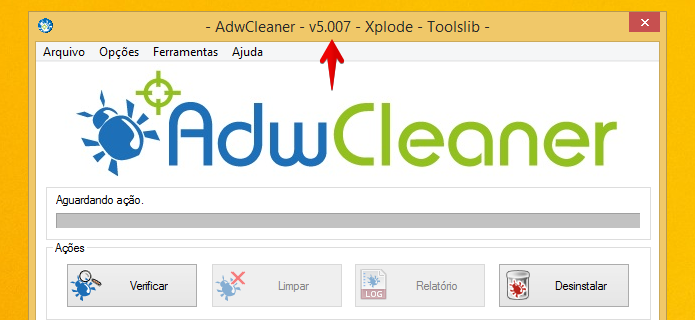 Verificando a versão do AdwCleaner em seu computador (Foto: Reprodução/Helito Bijora) 