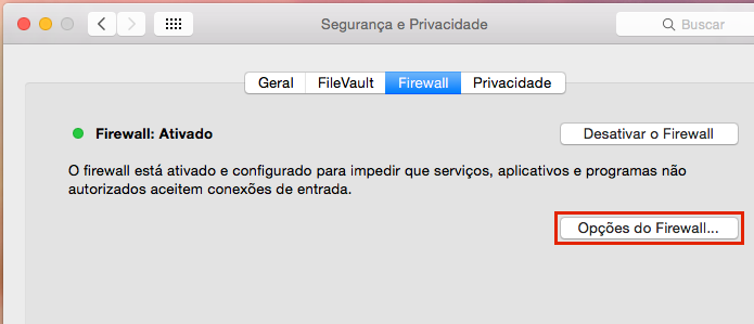 Acessando as Opções do Firewall... (Foto: Reprodução/Edivaldo Brito)