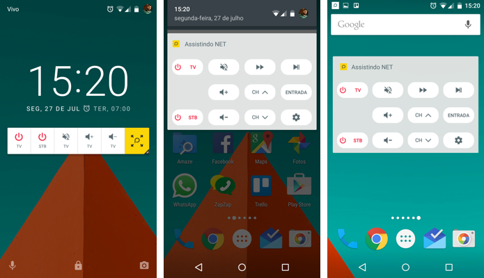 Mude de canal e ajuste volume pela tela de bloqueio e outros widgets embutidos no app (Foto: Reprodução/Paulo Alves)