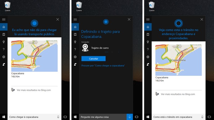 Cortana agora pode mostrar informações de trânsito em português do Brasil (Foto: Reprodução/Elson de Souza)