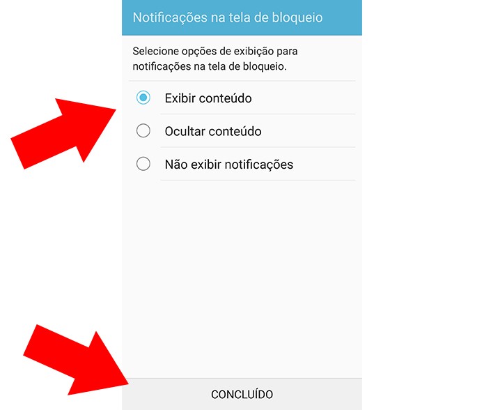 Escolha se quer mostrar notificações na tela de bloqueio (Foto: Reprodução/Paulo Alves)
