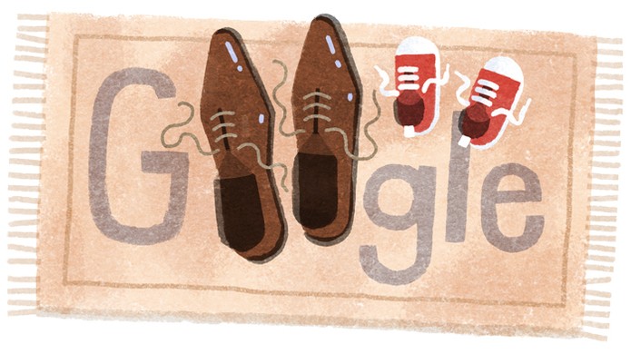 Dia dos Pais, celebrado na Alemanha em 05/05, também teve tapete com os sapatos dos pais e dos filhos sobre ele (Foto: Reprodução/Google)