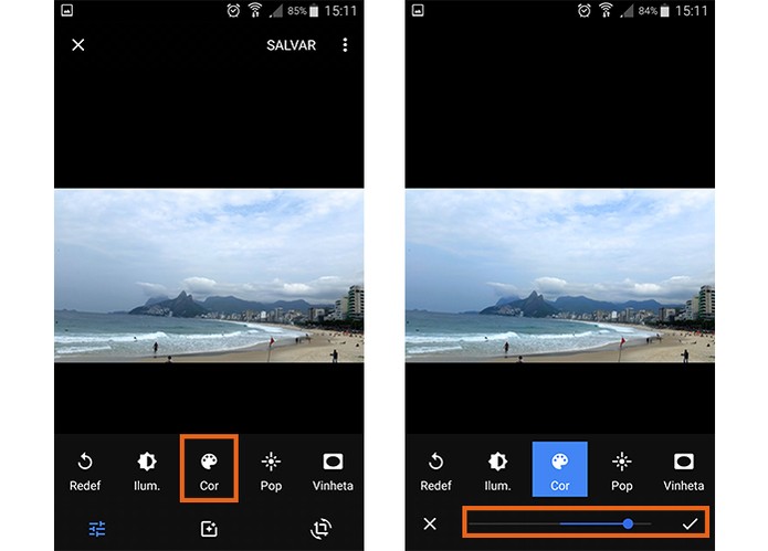 Acesse a ferramenta de cor no Google Photos (Foto: Reprodução/Barbara Mannara)