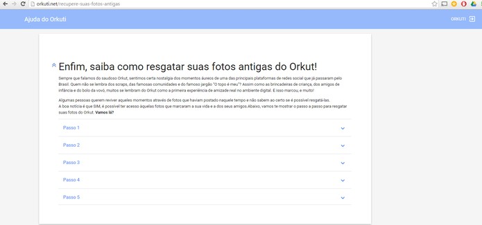 Orkuti tem recurso para ajudar a recuperar fotos do Orkut (Foto: Reprodução/Barbara Mannara)