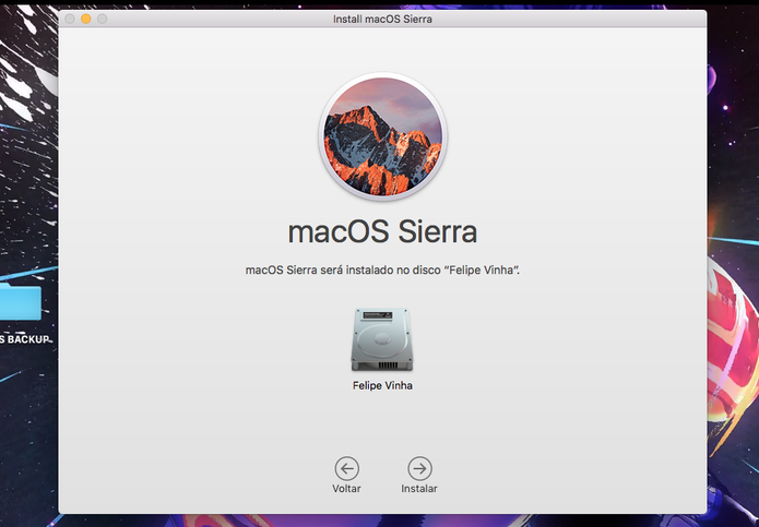 Processo de instalação do macOS Sierra (Foto: Reprodução/Felipe Vinha)