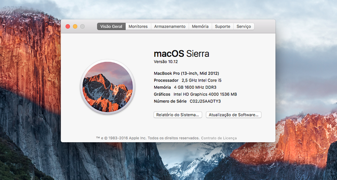 Saiba se o seu computador é compatível com o macOS Sierra (Foto: Reprodução/Felipe Vinha)