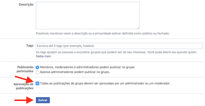 Ativando a moderação de publicações em uma página do Facebook (Foto: Reprodução/Marvin Costa)