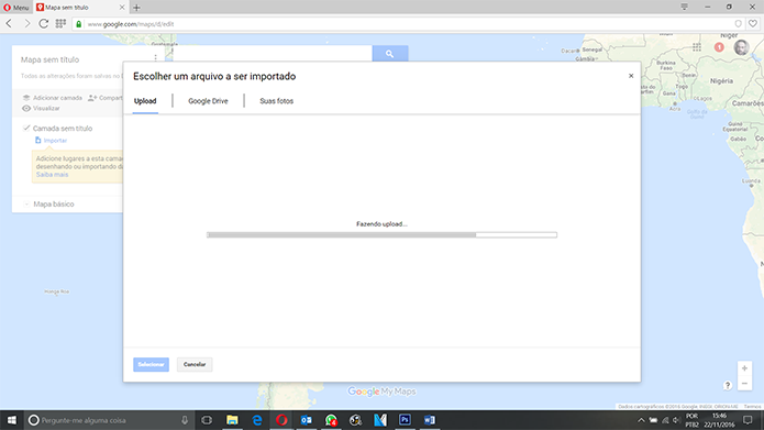 Aguarde o upload, caso tenha escolhido um mapa do seu computador (Foto: Reprodução/Filipe Garrett)