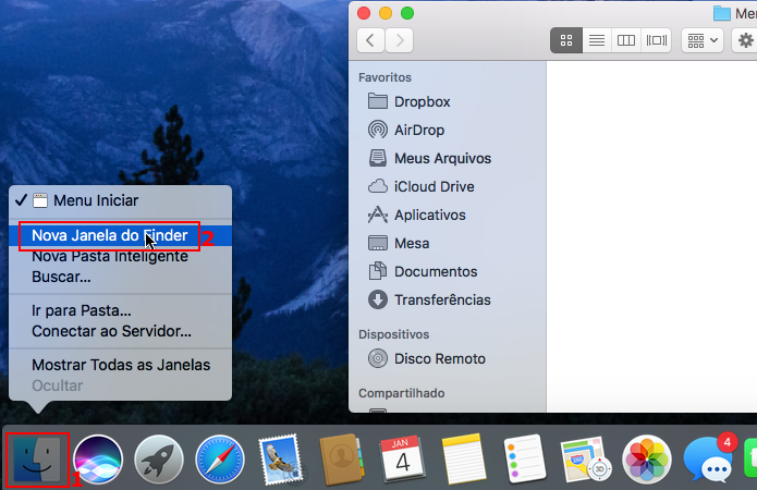Abrindo outra janela do Finder (Foto: Reprodução/Edivaldo Brito)