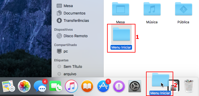 Criando um atalho da pasta na Dock do MacOS (Foto: Reprodução/Edivaldo Brito)