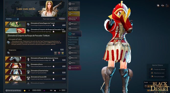  As roupas da loja do Black Desert não afetam o status do personagem (Foto: Reprodução/Tais Carvalho)