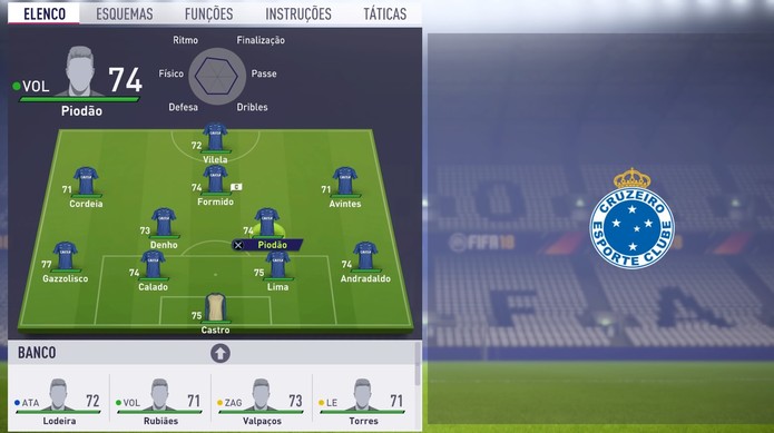 Times brasileiros contam com elencos genéricos em FIFA 18 (Foto: Reprodução / TechTudo)