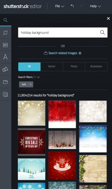 Create a Digital Holiday Card in No Time With Shutterstock Editor – Select a Background