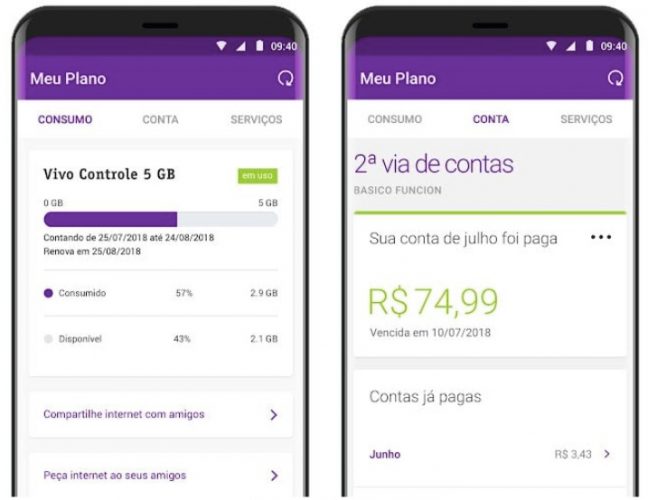 Gerencie seu plano com App Meu Vivo