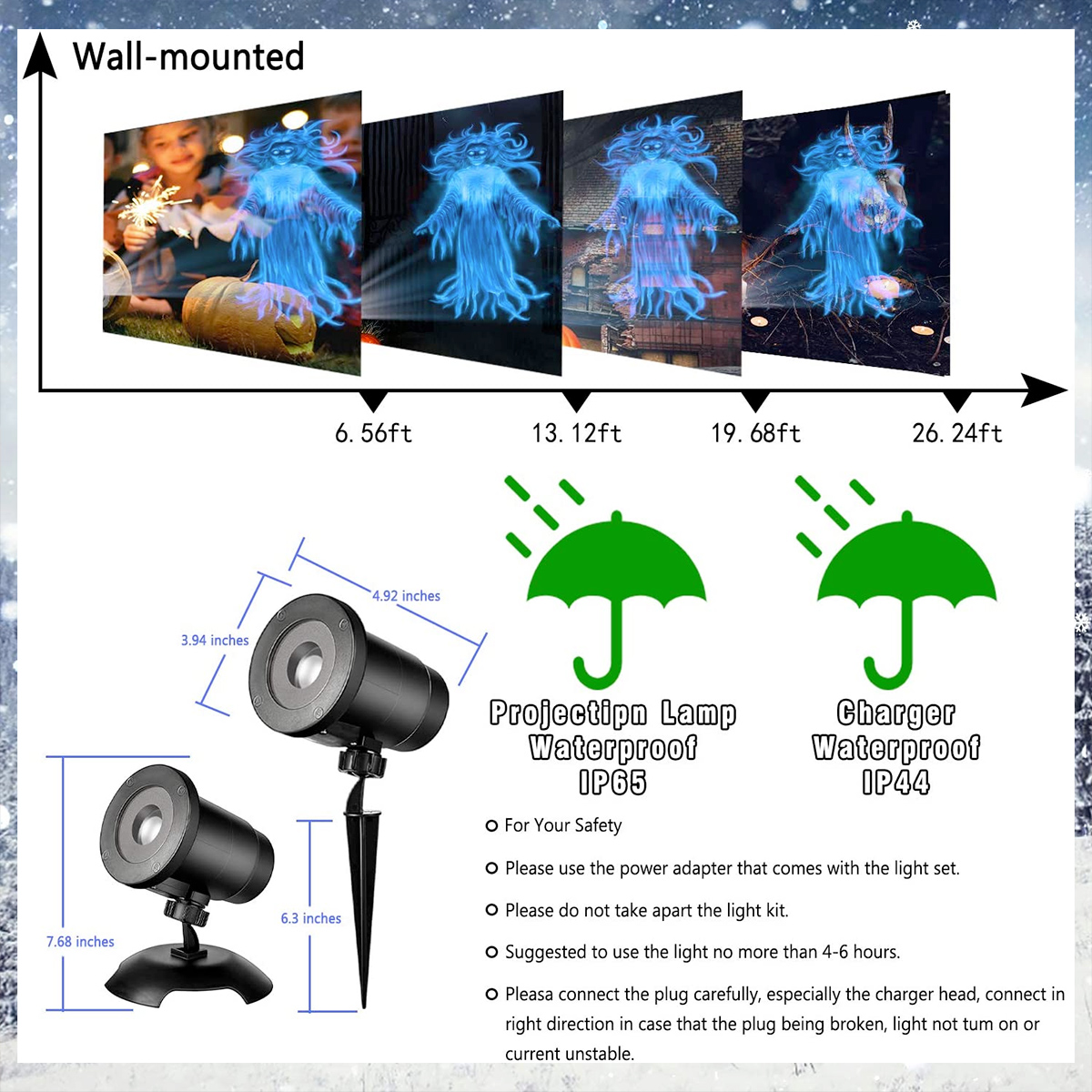 Fluttering Female Ghost LED Projector