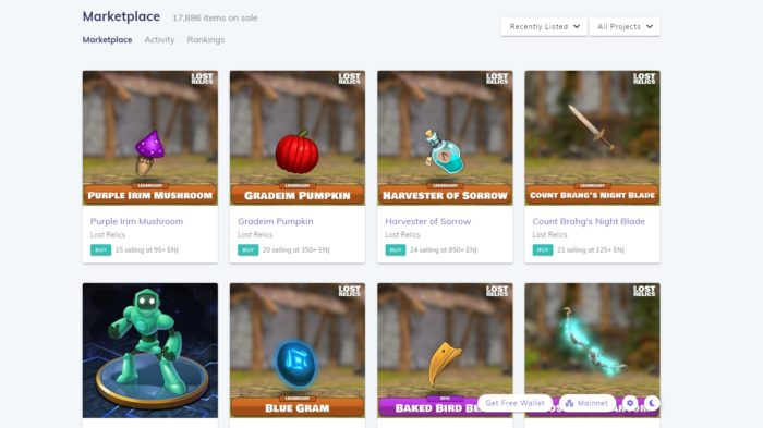 Enjin Marketplace (imagem: Reprodução/Enjin)