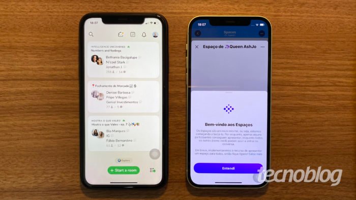 Clubhouse e Twitter Spaces (Imagem: Darlan Helder/Tecnoblog)