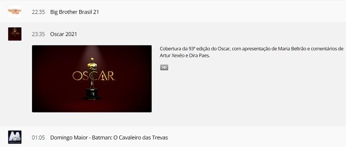 Onde assistir ao Oscar 2021? [TV e internet] / Rede Globo / Reprodução