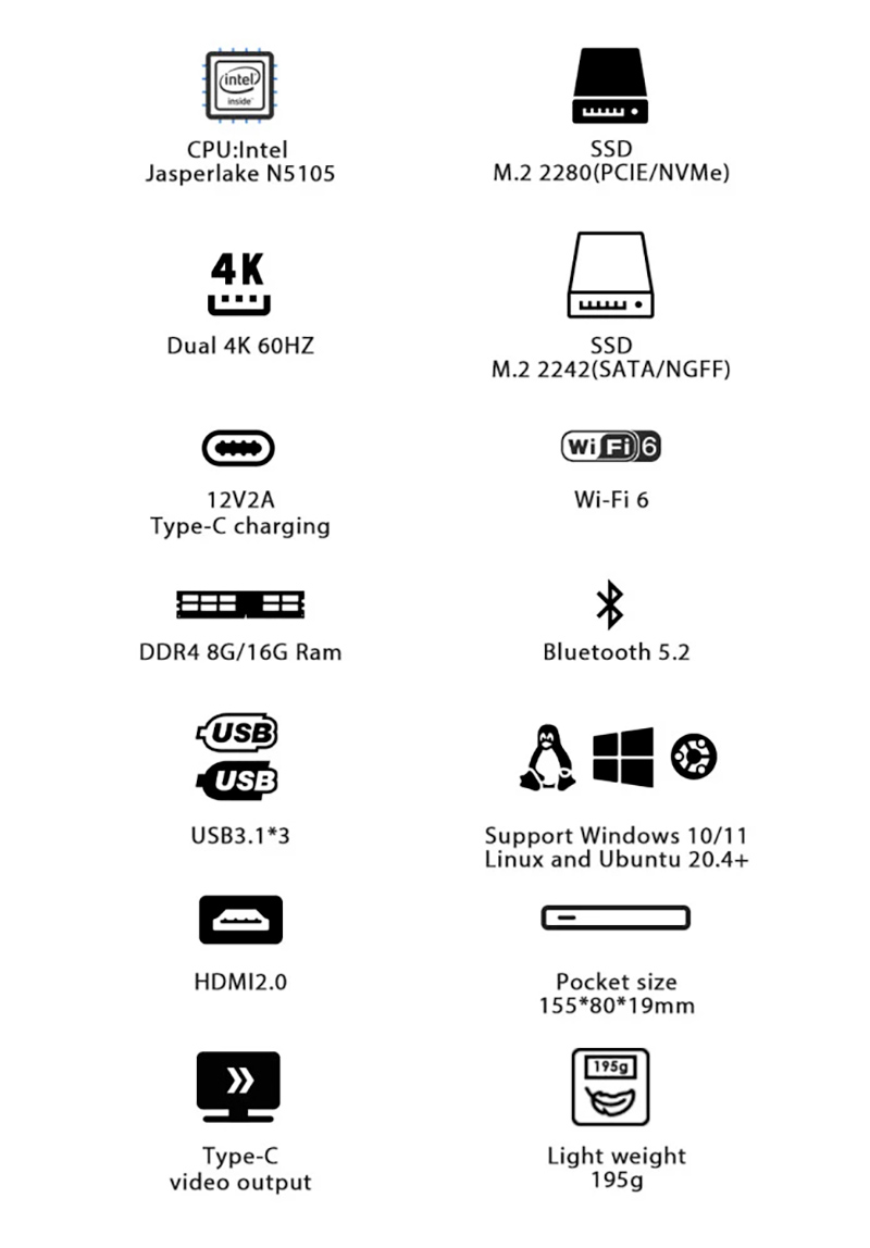 Morefine M6 Ultra-thin Pocket Size 4K Mini PC