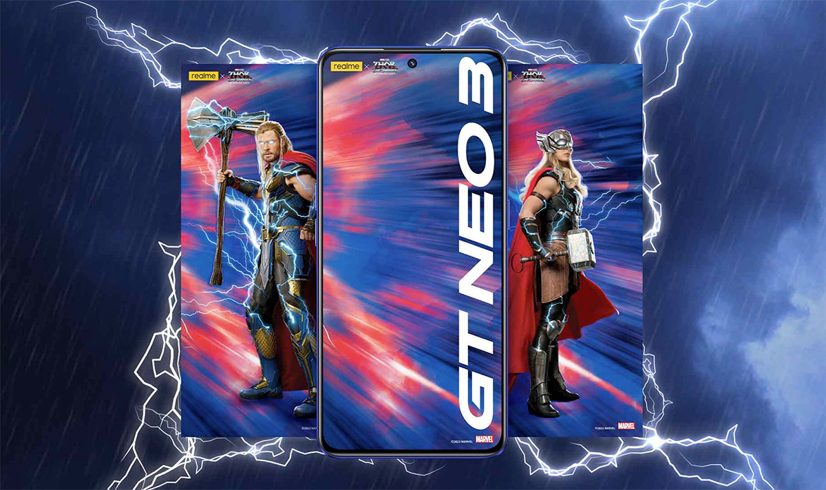 Smartphone Realme GT Neo3 edição Thor: Amor e Trovão