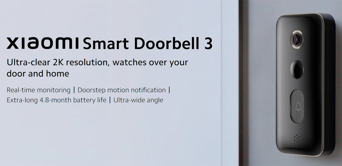 Campainha Inteligente Xiaomi Smart Doorbell 3 com vídeo 2K