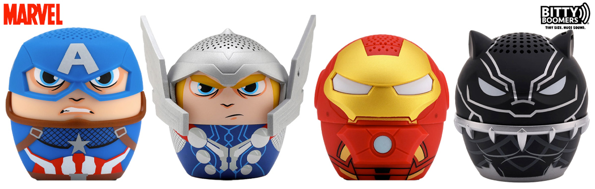 Mini Caixas de Som Marvel Bitty Boomers Bluetooth