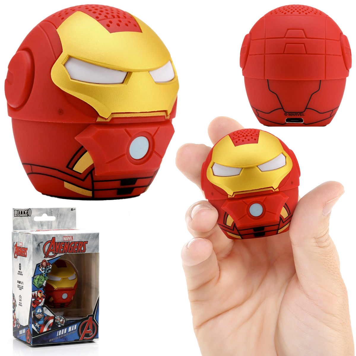 Mini Caixas de Som Marvel Bitty Boomers Bluetooth