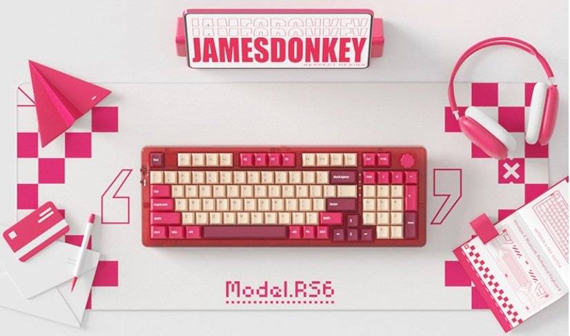 Teclado mecânico JamesDonkey RS6 com 96 teclas e tamanho compacto