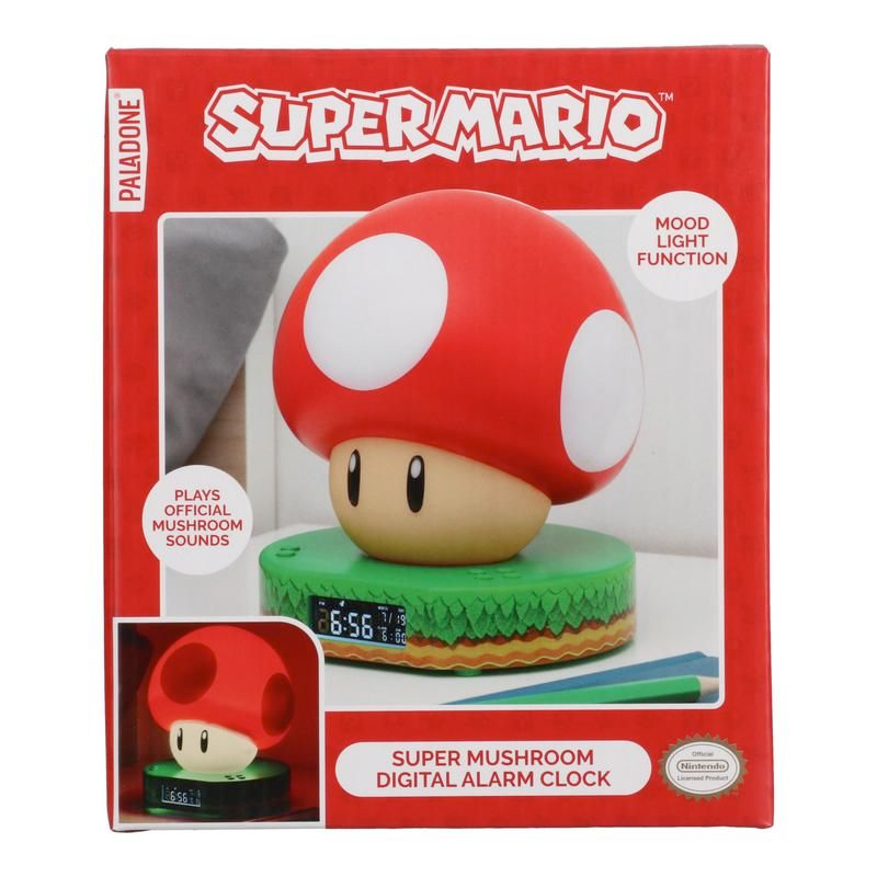 Relógio Despertador Super Cogumelo Vermelho do Mario