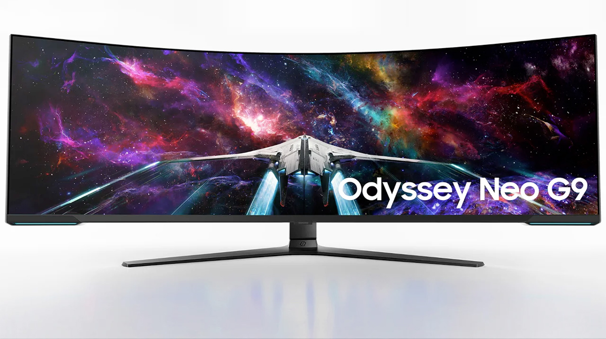 Monitor Samsung Odyssey Neo G9 com tela curva de 57 polegadas e qualidade 8K