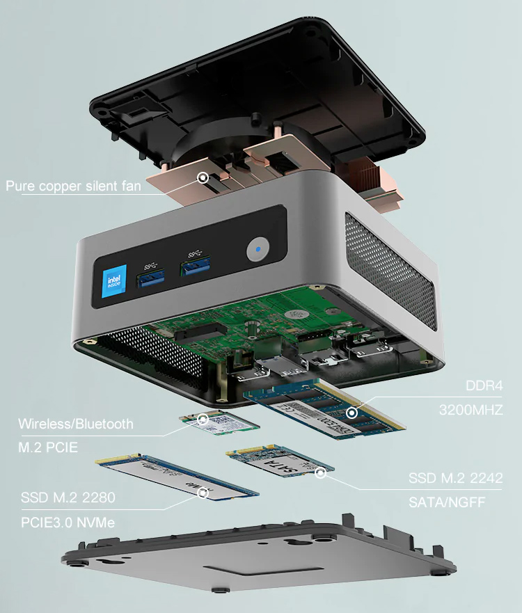 Mini computador Morefine M9 Mini PC com chip Intel N100