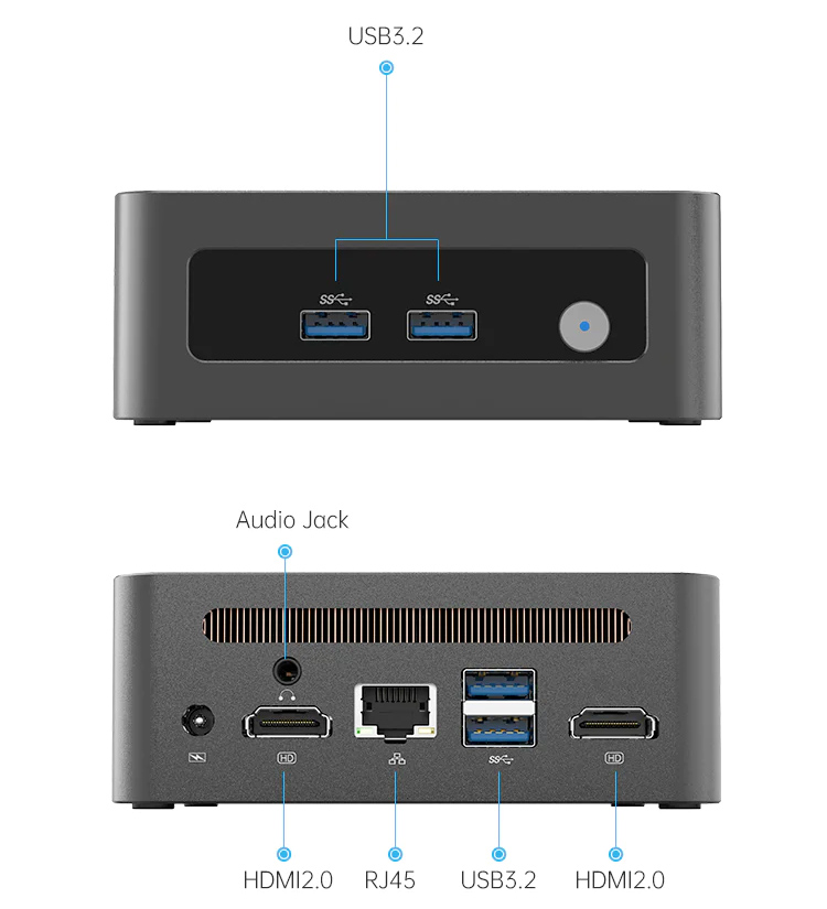 Mini computador Morefine M9 Mini PC com chip Intel N100