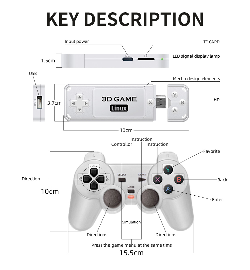 Powkiddy Y6 Retro Game Tv Stick