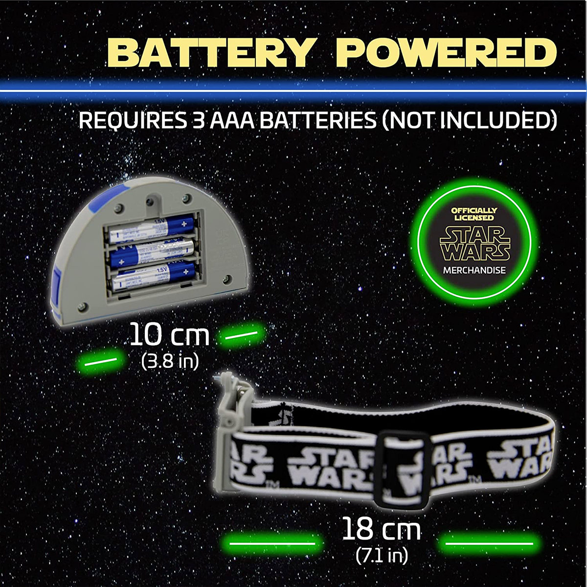 Lanterna de cabeça R2-D2 Star Wars com efeitos sonoros