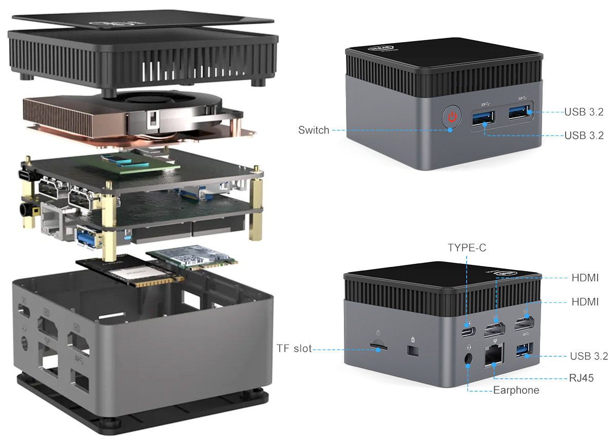 Computador Topton M6S 12th Gen Mini PC