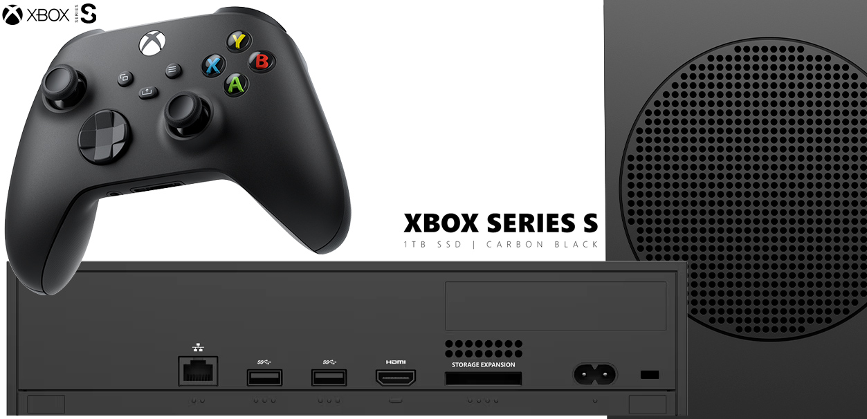 Xbox Series S Carbon Black em preto fosco com 1TB