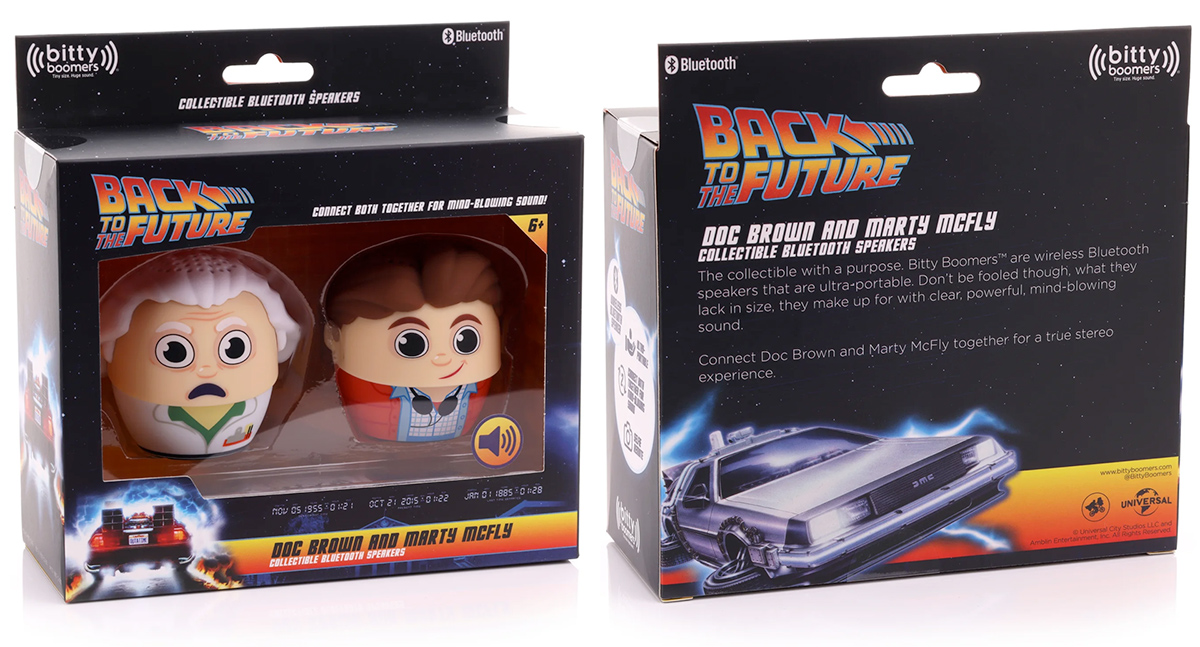 Doc & Marty Back to the Future Bitty Boomers Mini-Speakers 2 Pack