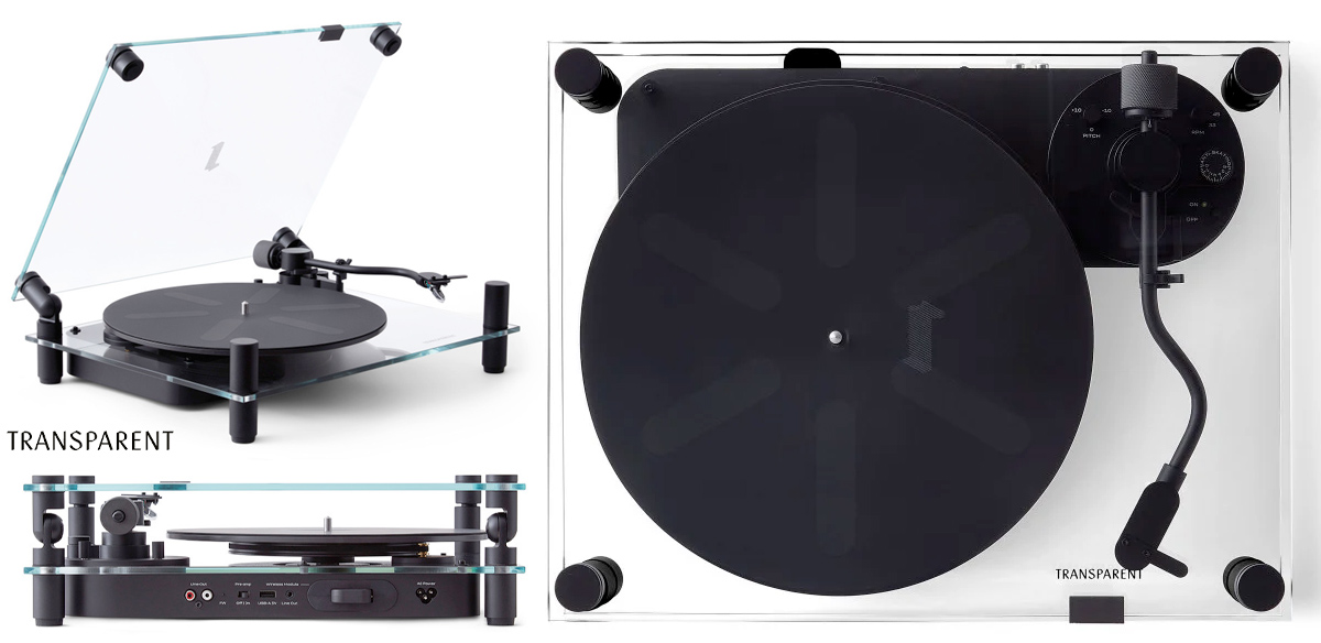 Toca-Discos Transparent Bluetooth Turntable