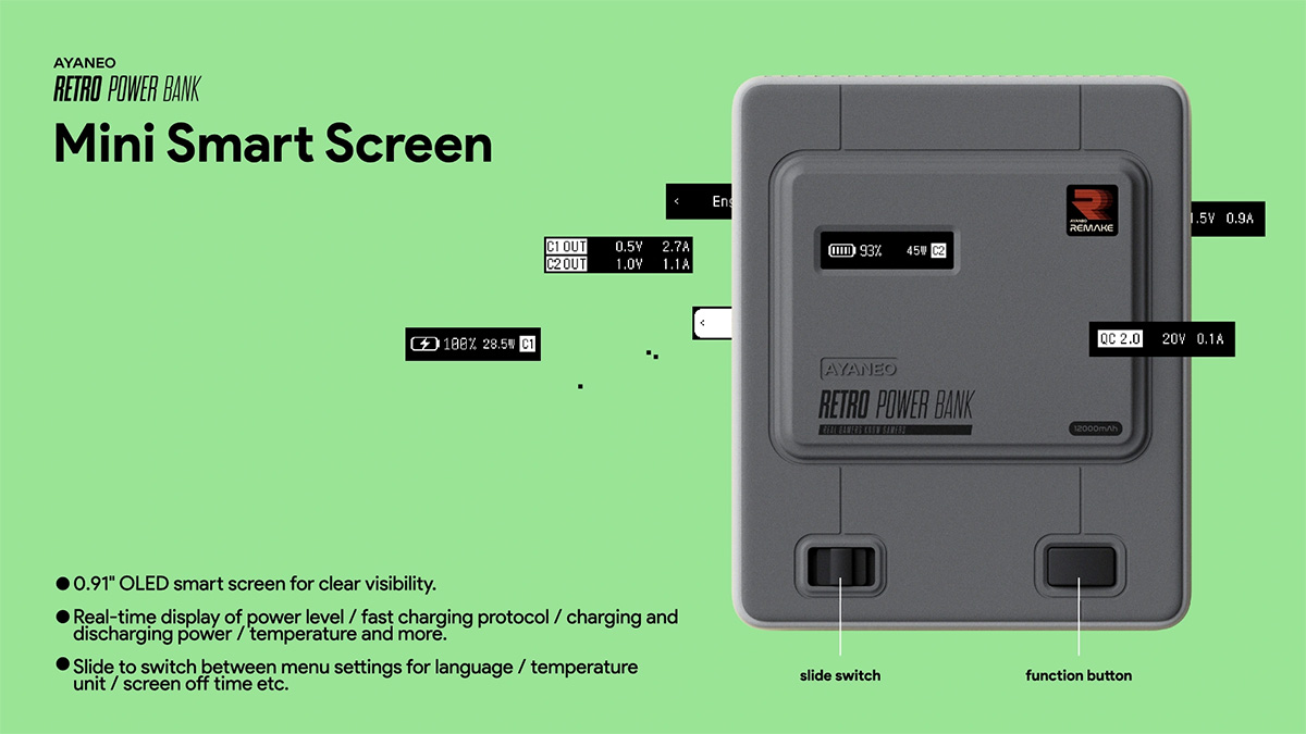 Ayaneo Retro Power Bank com design retrô inspirado no SNES