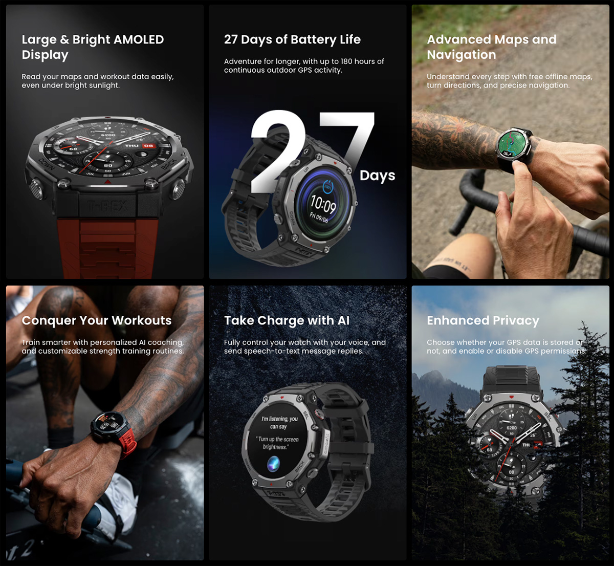 Relógio Amazfit T-Rex 3 Rugged Smartwatch