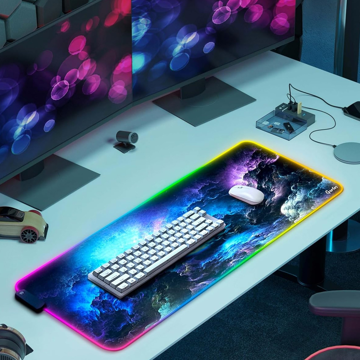 Mousepad Gerlos RGB Gaming Extended com 12 modos de luz