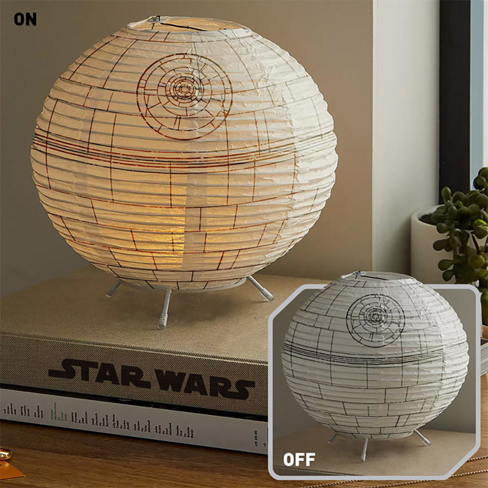 Lanterna de papel Star Wars Estrela da Morte luminária LED