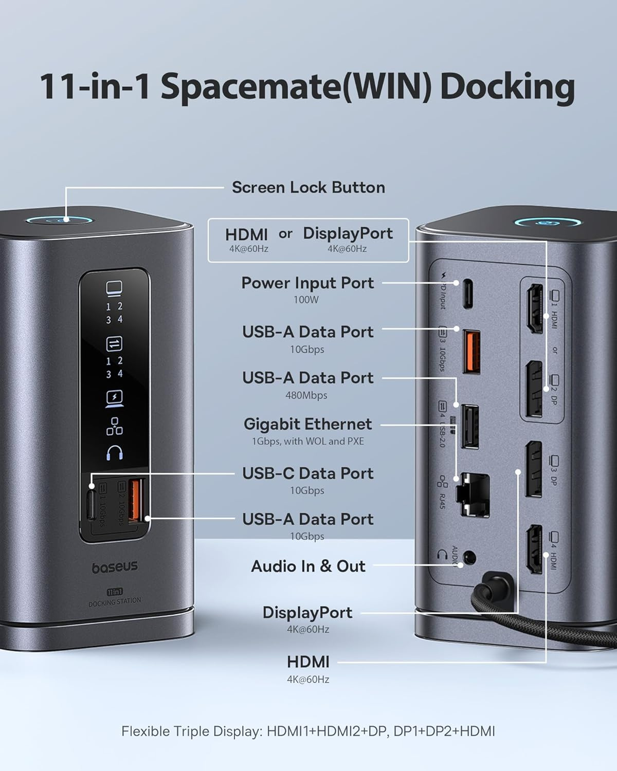 Estação Baseus Spacemate RD1 Docking Station com 11 portas