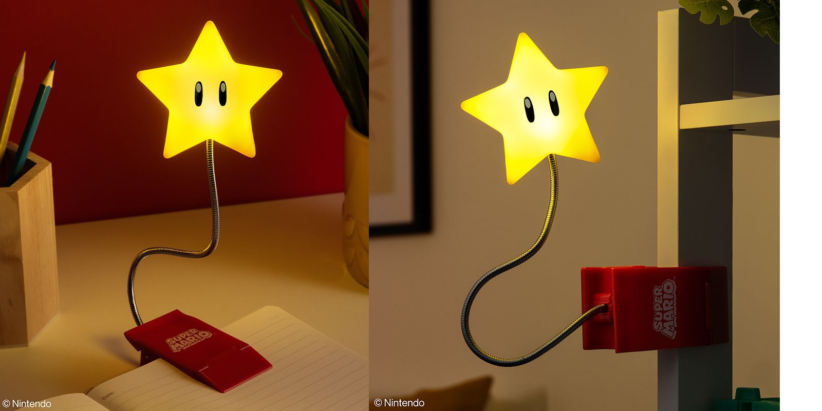 Luminária de clipe Super Estrela do Super Mario Bros.